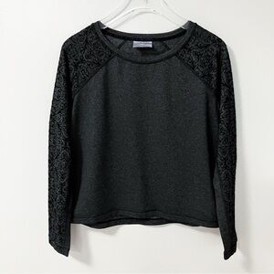 Calia | Onyx Velvet Pullover Top M